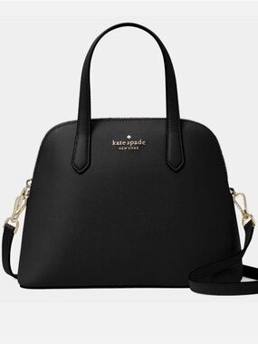 Kate Spade Schuyler Medium Black Domed Satchel Crossbody Bag